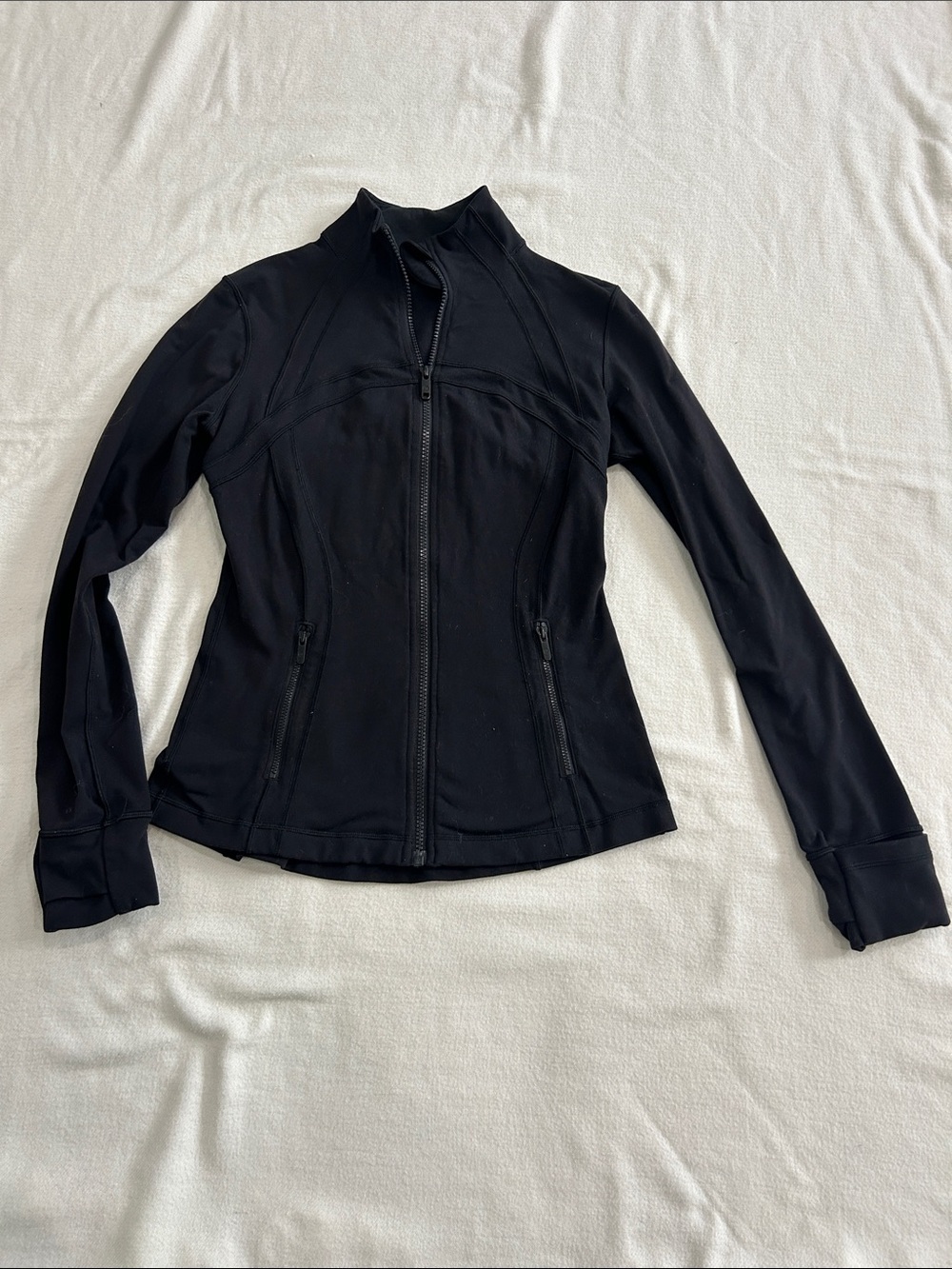 lululemon athletica Black Fitted Full-Zip Bomber Jacket- Never worn!